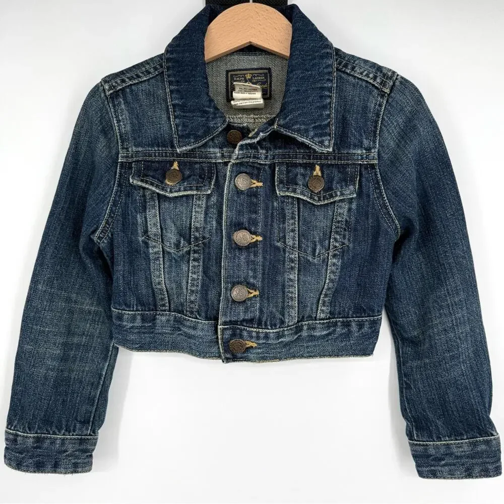 Ralph Lauren‎ Polo Goods Denim Crop Jacket 4/4T